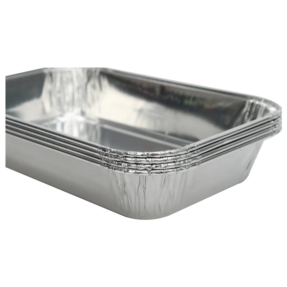 Disposable Rectangular Food Packing Aluminium Foil Container for Airline Food
