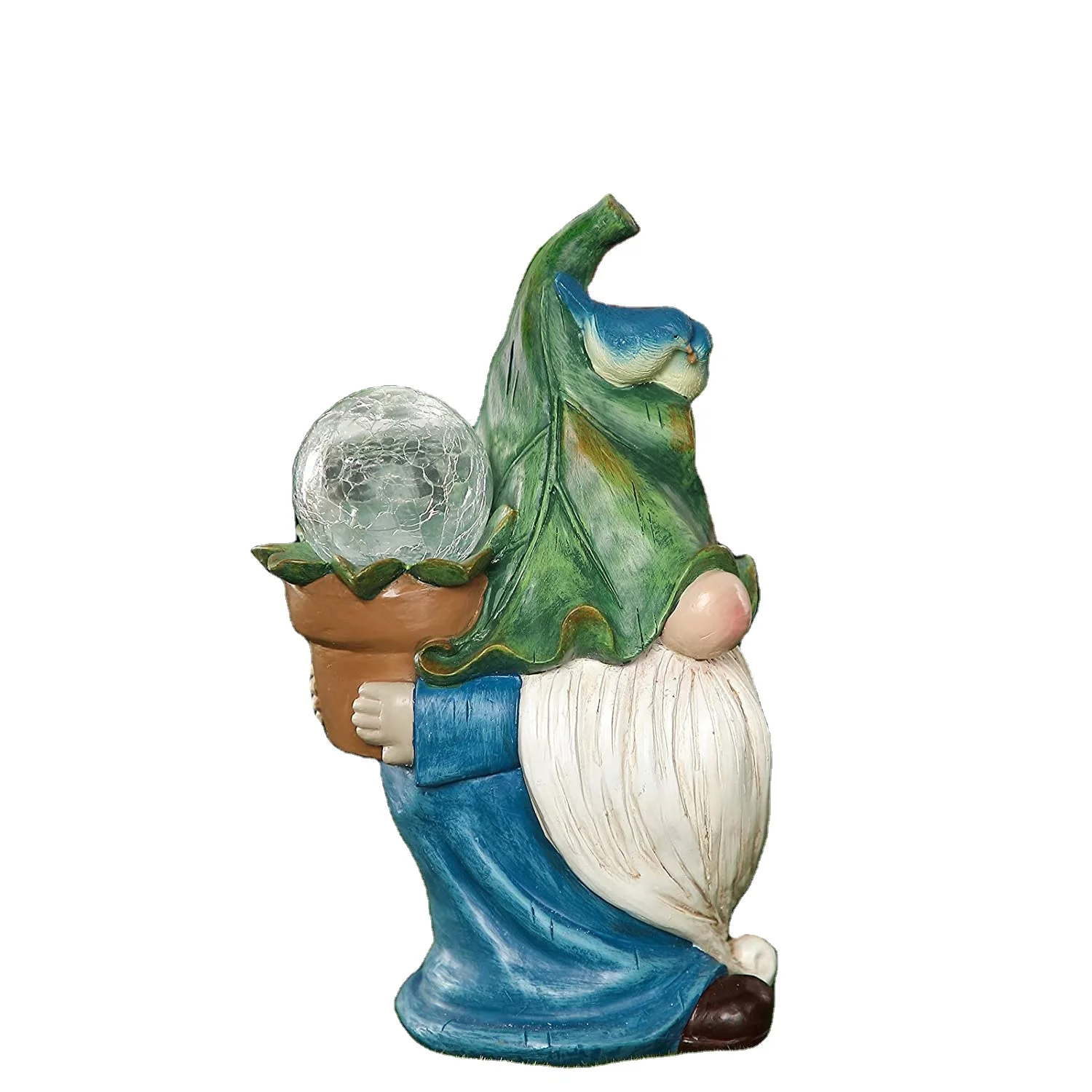 Funny Resin Gnome Garden Figurines Large Garden Gnome Decorations Statue Sculpture With Solar Lights Lantern For Outdoor Patio