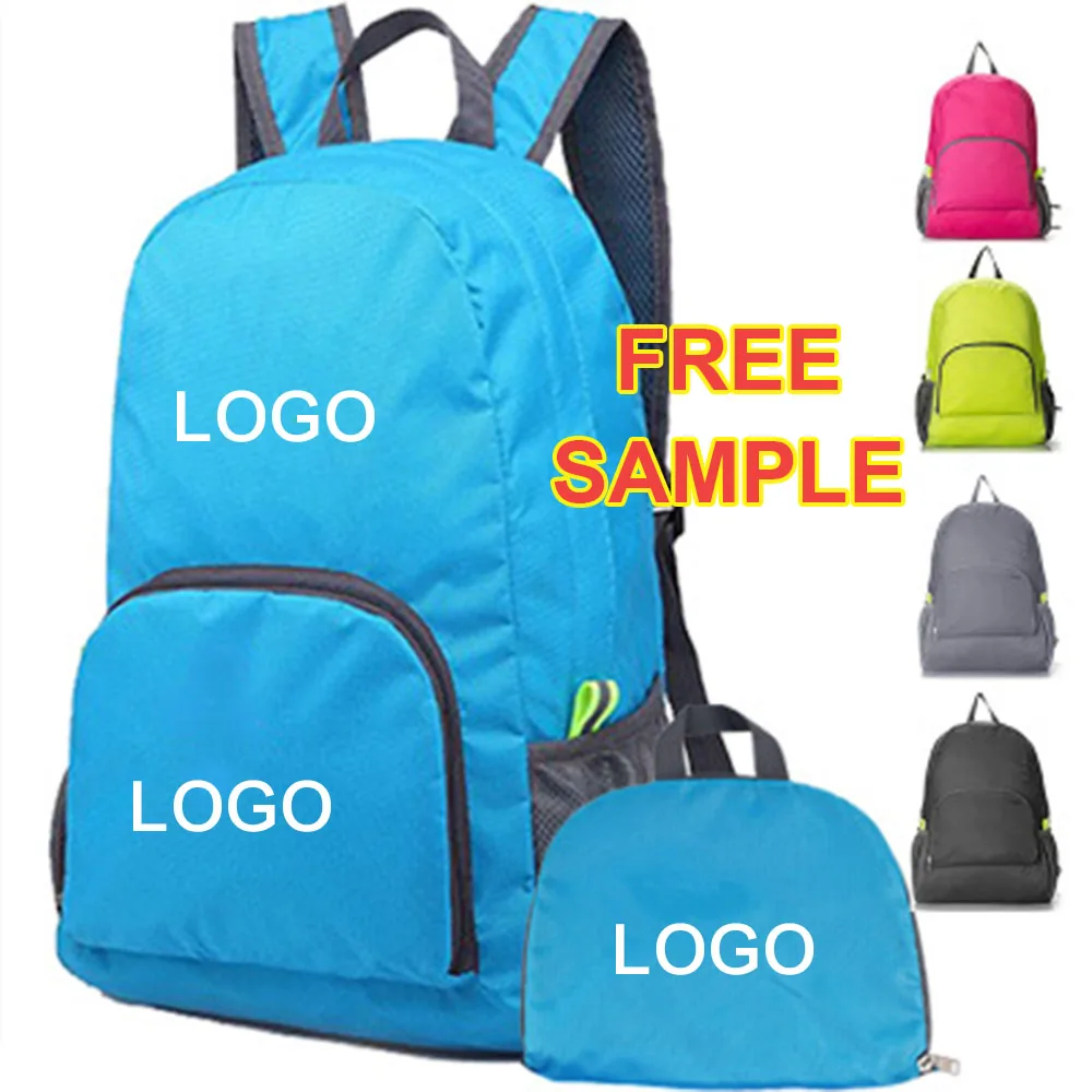Wholesale Waterproof Cheap Small Quantities Backpack Custom LOGO Nylon Backpack Foldable Shopping Backpack