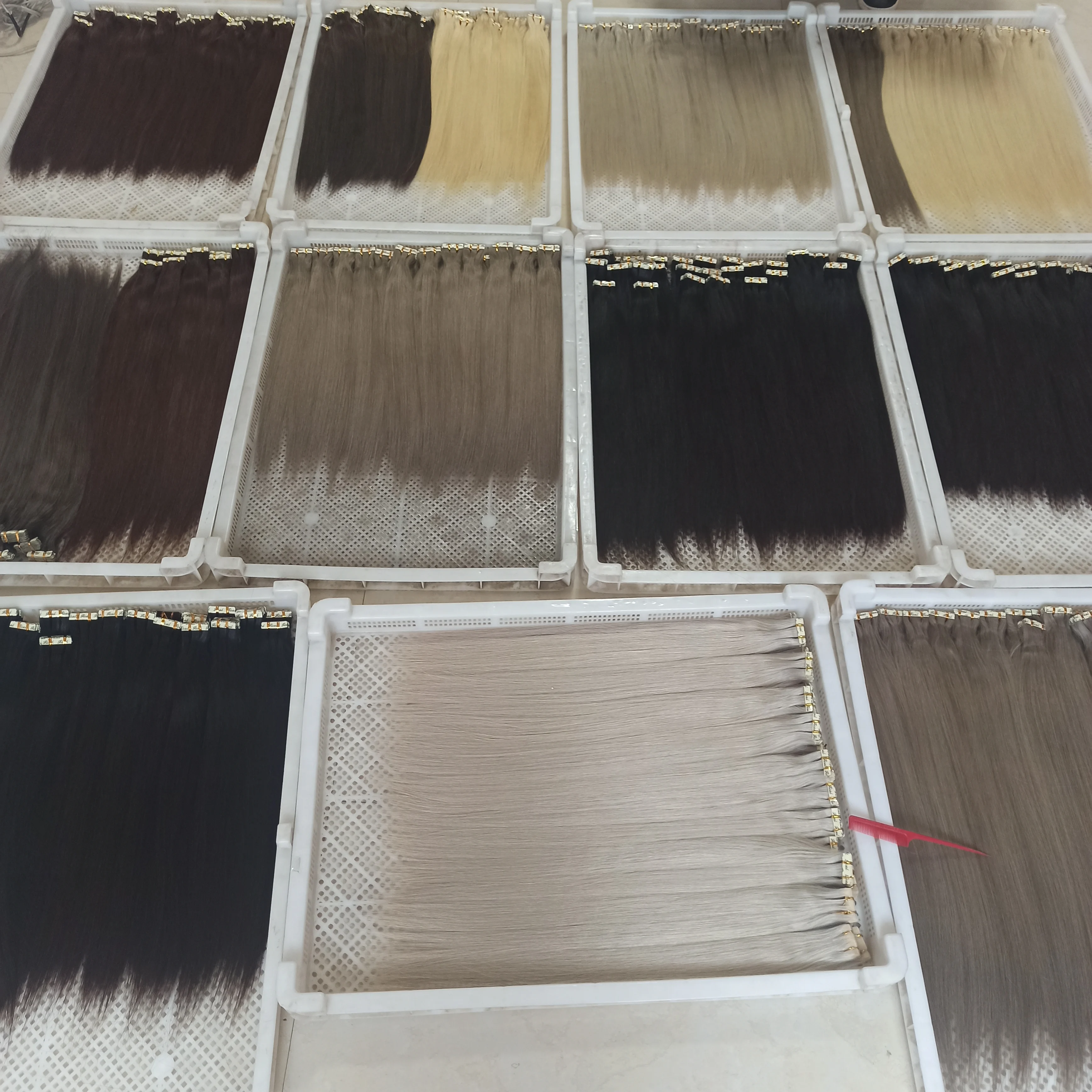 USA European Best Wholesale Price 100% Human Hair Blue White invisible Tape in Double Drawn Remy Tape Hair Extension