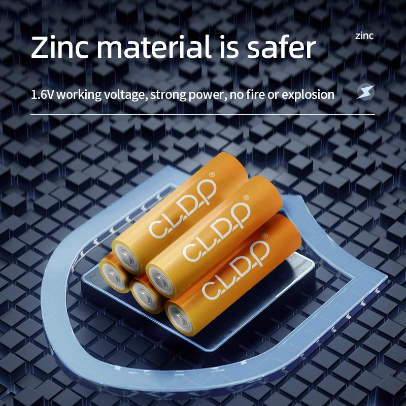 Hot selling CLDP 1.6v 1500mWh rechargeable AA Nickel Zinc batteries with logo custom