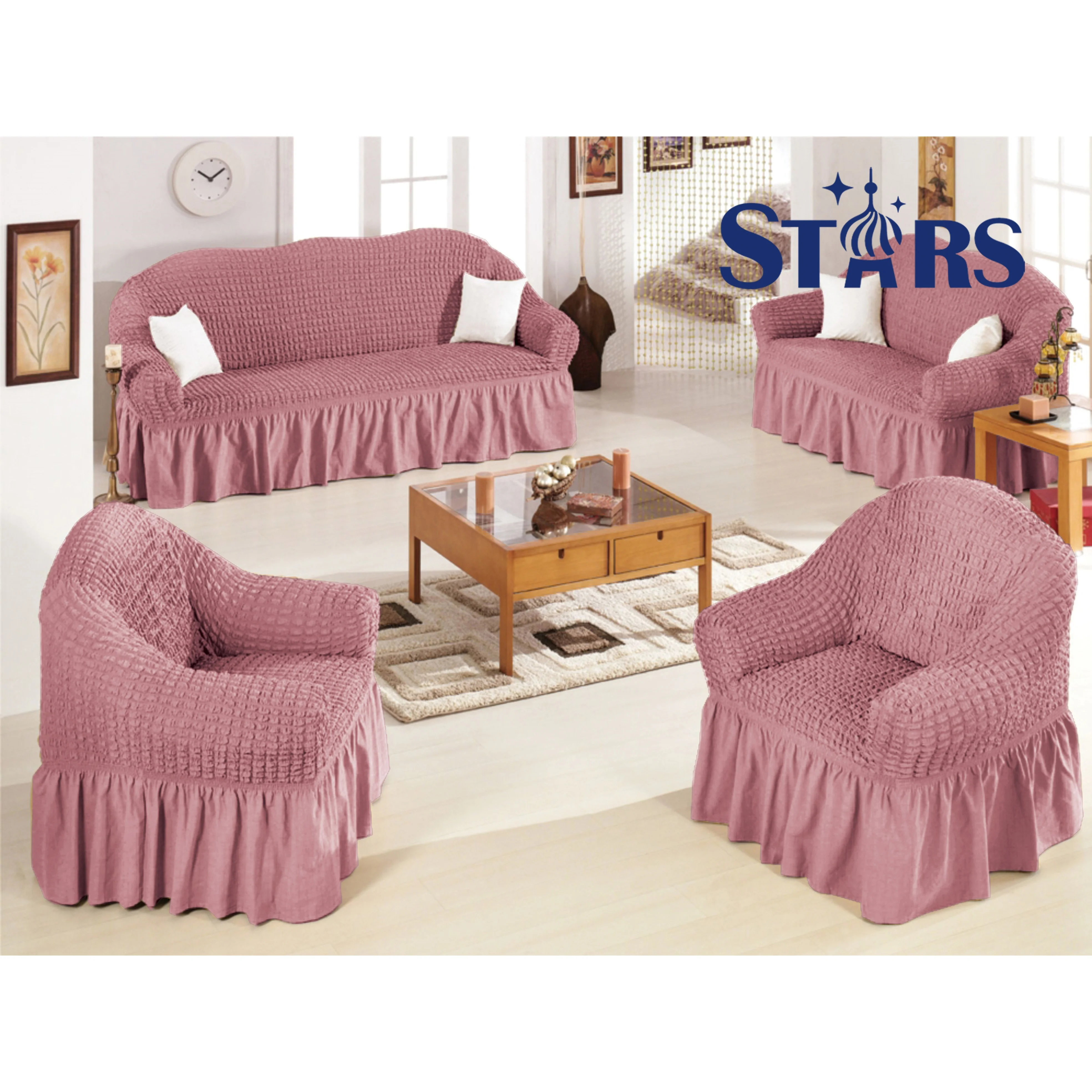 Luxury furniture folding cover sets 3 seater elastic couch chair sofa cover stretch slipcover