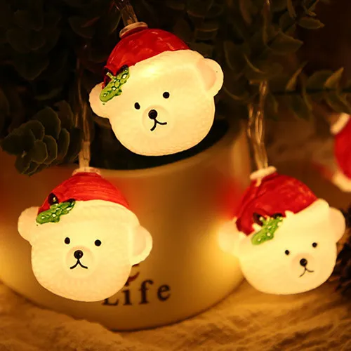 Factory Wholesale 80 LED Snowflake Christmas Lights Xmas String Lights Outdoor Holiday Decorations 220v Snowman Santa Claus