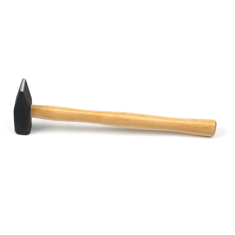 German type machinist hammer with unbleached wood handle