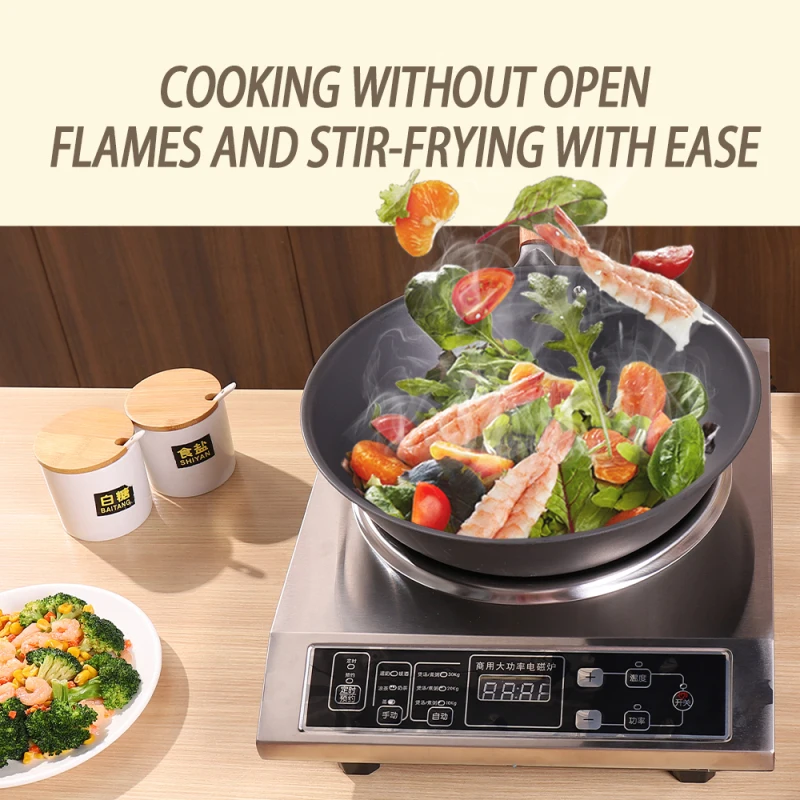 3500 Watt, 220 Volt, Multi-Function Concave Panel Induction Cooktop