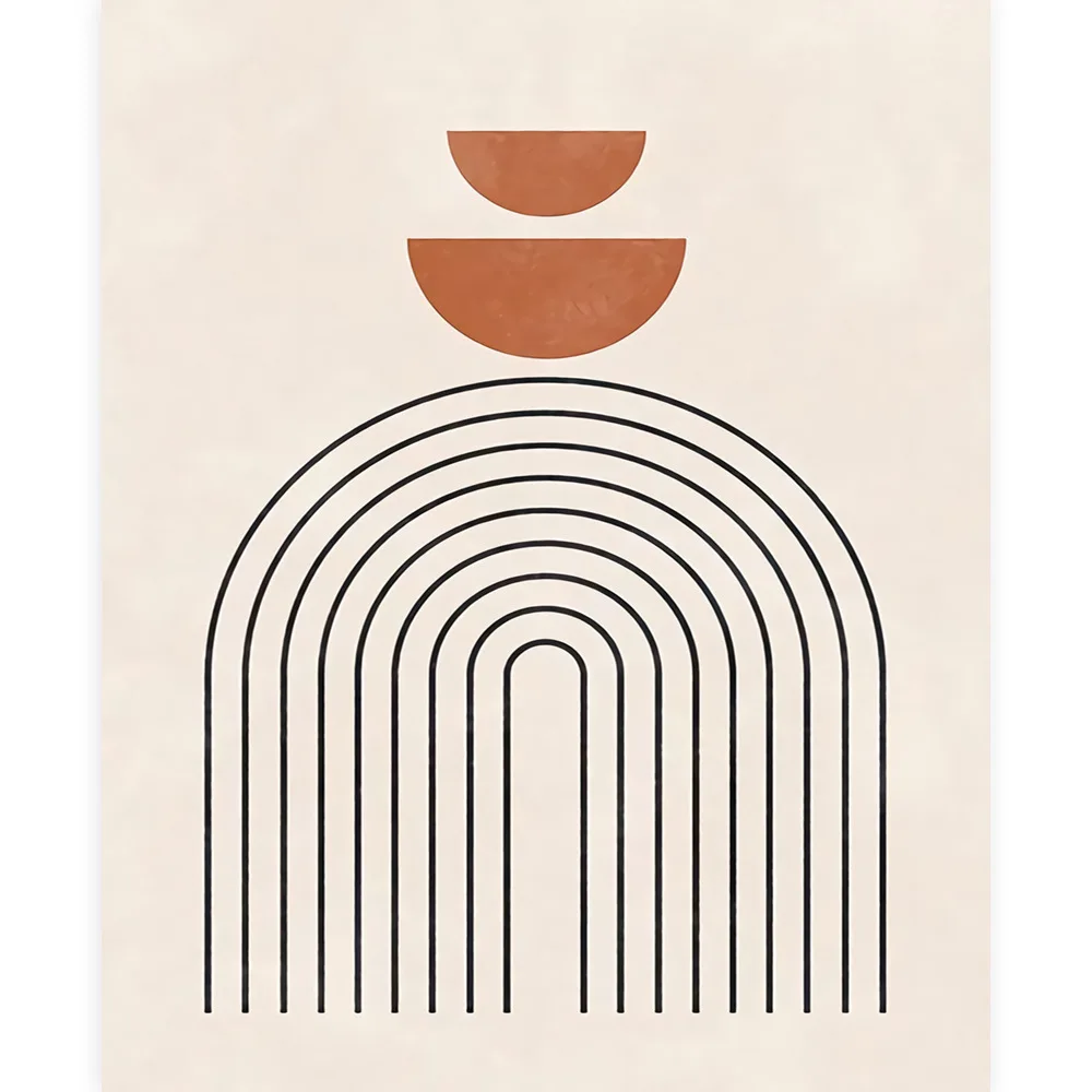 Abstract Sun Face Moon Plant Orange Canvas Wall Art Boho Posters Prints Nordic Wall Pictures Home Decor Digital Oil Gift