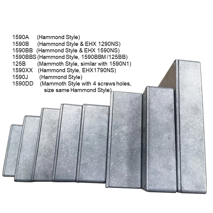 1590B 1590A Sizes 115x65x35mm Diecast Aluminum Metal Guitar Pedal Enclosure For Fuzz Pedal Box and Tremolo Pedal
