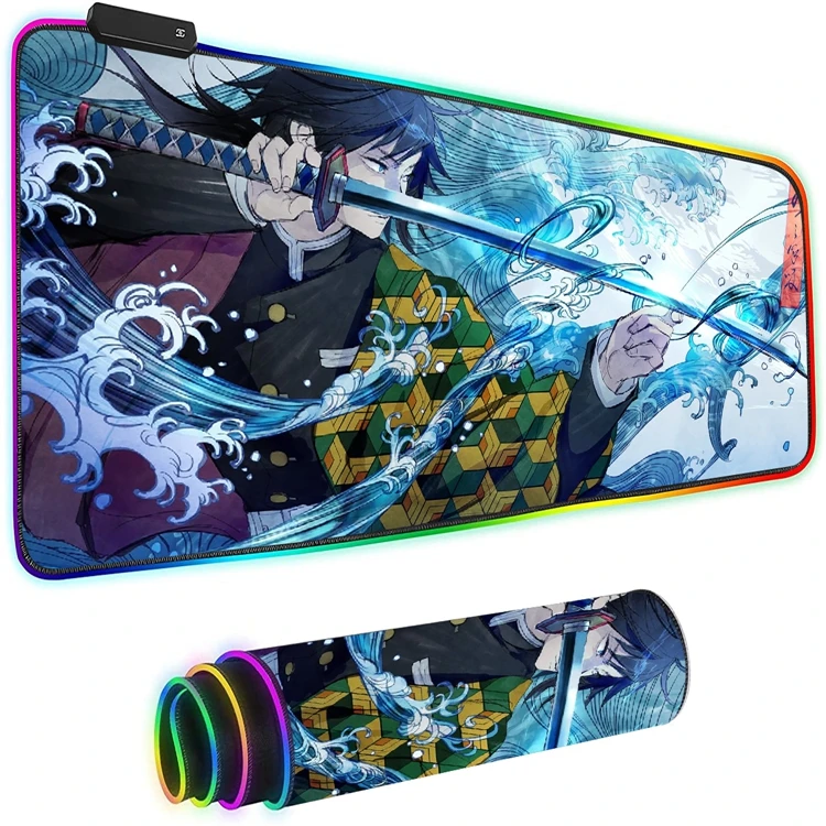 Лидер продаж, водонепроницаемый игровой коврик для мыши из натурального каучука с подсветкой, 7 цветов