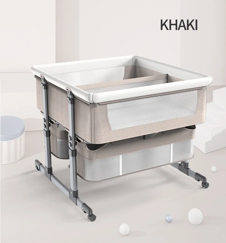  Multi Function Foldable Portable electronic Baby Cot Swing crib and cot for twins children