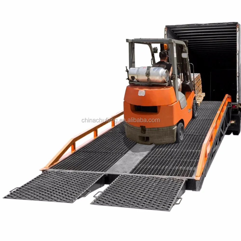 CE ISO 6-15ton Adjustable mobile truck container load unload ramp hydraulic yard ramp for sale