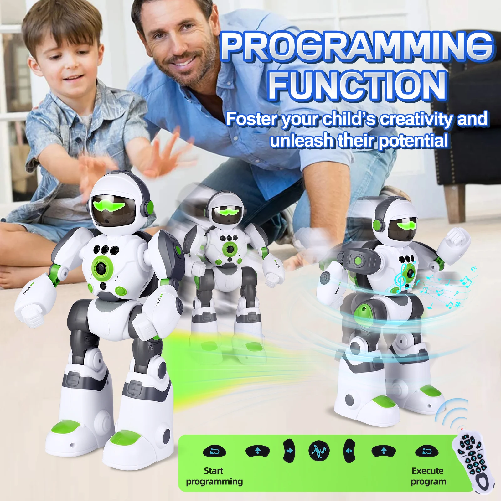New Rc Smart Intelligent Voice Robot Electronic Toy Programmable Music Interactive Dance Robot Toy For Kids Remote Control Robot