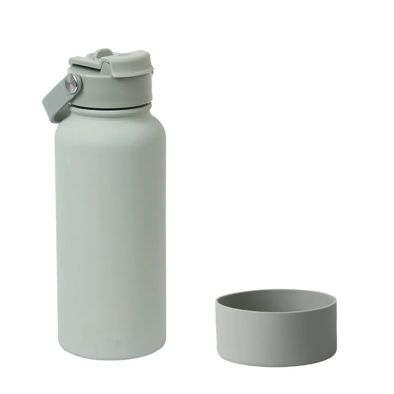 BPA FREE Stainless Steel Vacuum Flask  with Handle Straw Lid for Gym,office ,home,travel 22oz 28oz 40oz with Silicone Sleeve