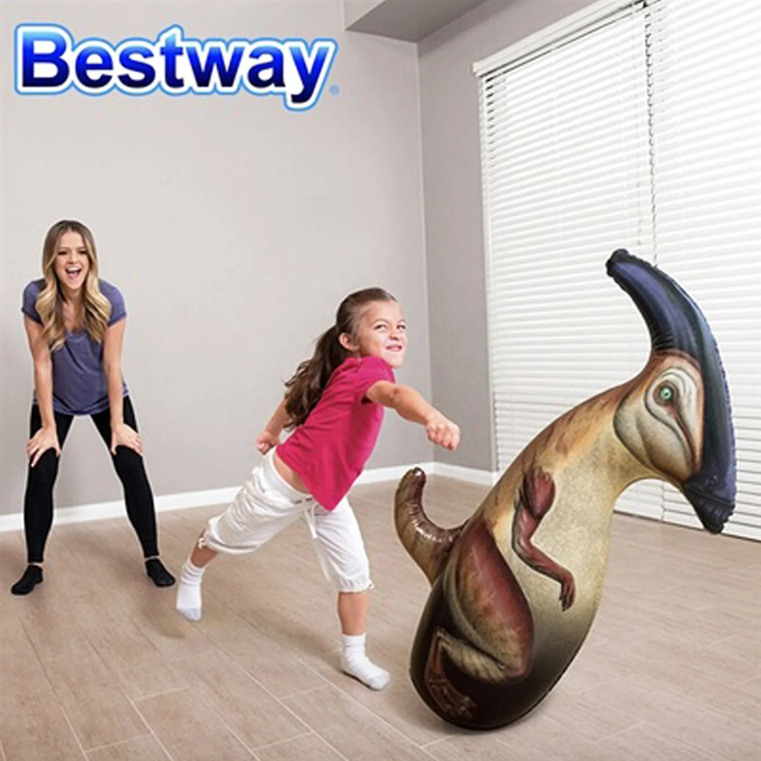 Bestway 52287 Inflatable Dinosaur Tumbler Bop Bags 3D Kids Punch Boxing Toy