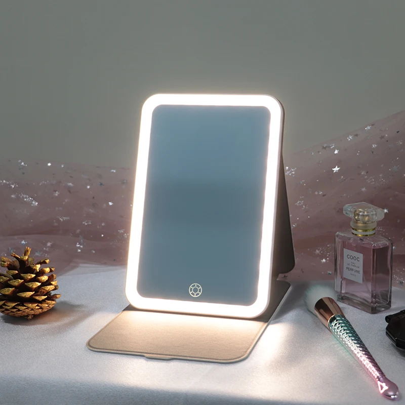 Складное зеркало для макияжа с подсветкой