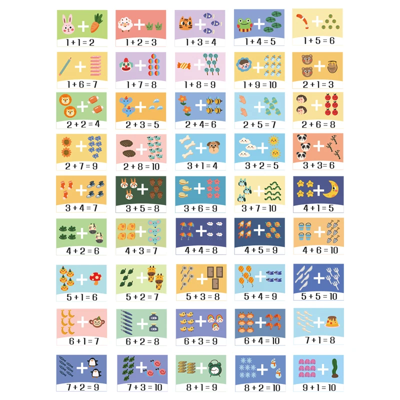 2023 Factory direct Wooden calculating  Math game with Flash card in English word for toddlers early educational toys