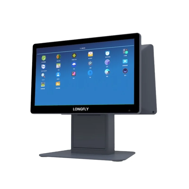 LongFly новый дизайн Лидер продаж 15 6 дюймов двойной сенсорный экран smart android POS все в одном кассовый аппарат