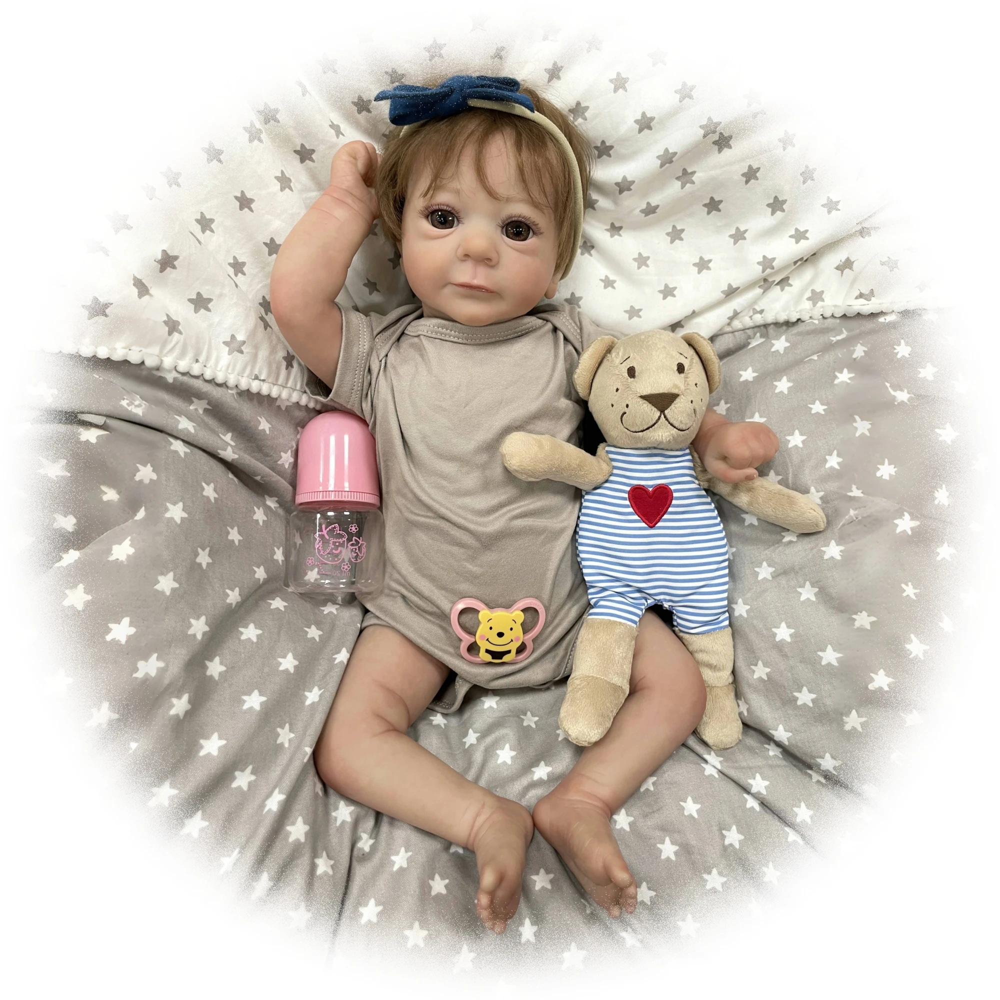 Cokela 48cm/19inch Fashion Newborn Cute Babies Doll Soft Full Silicone Reborn Baby Dolls For Girls Princess Kid