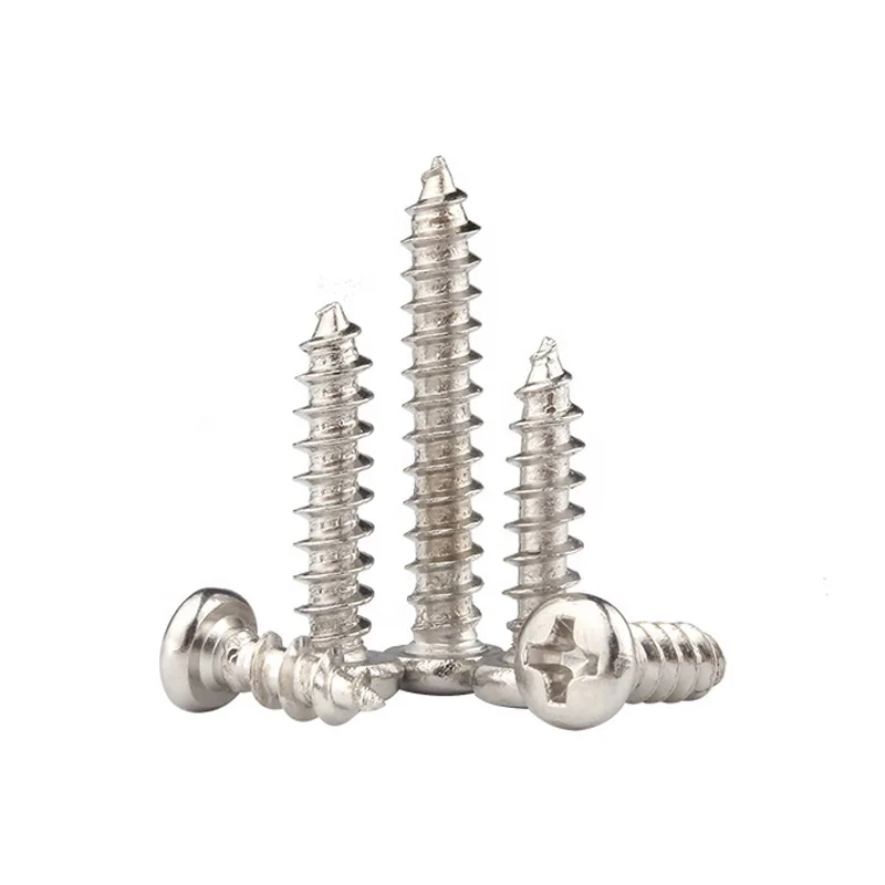 Factory direct supply carbon steel standard phillips pan head self tapping metal screws