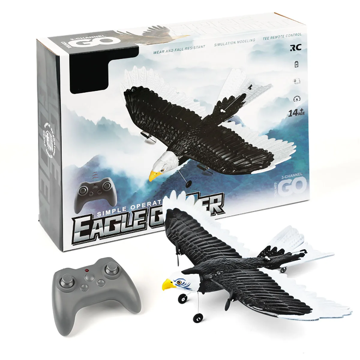 Exquisite Design 2.4GHz 2CH Remote Control Aircraft Toy EPP Foam Animals Eagle RC Flying Bird Airplanes Easy to Fly Eagle Glider