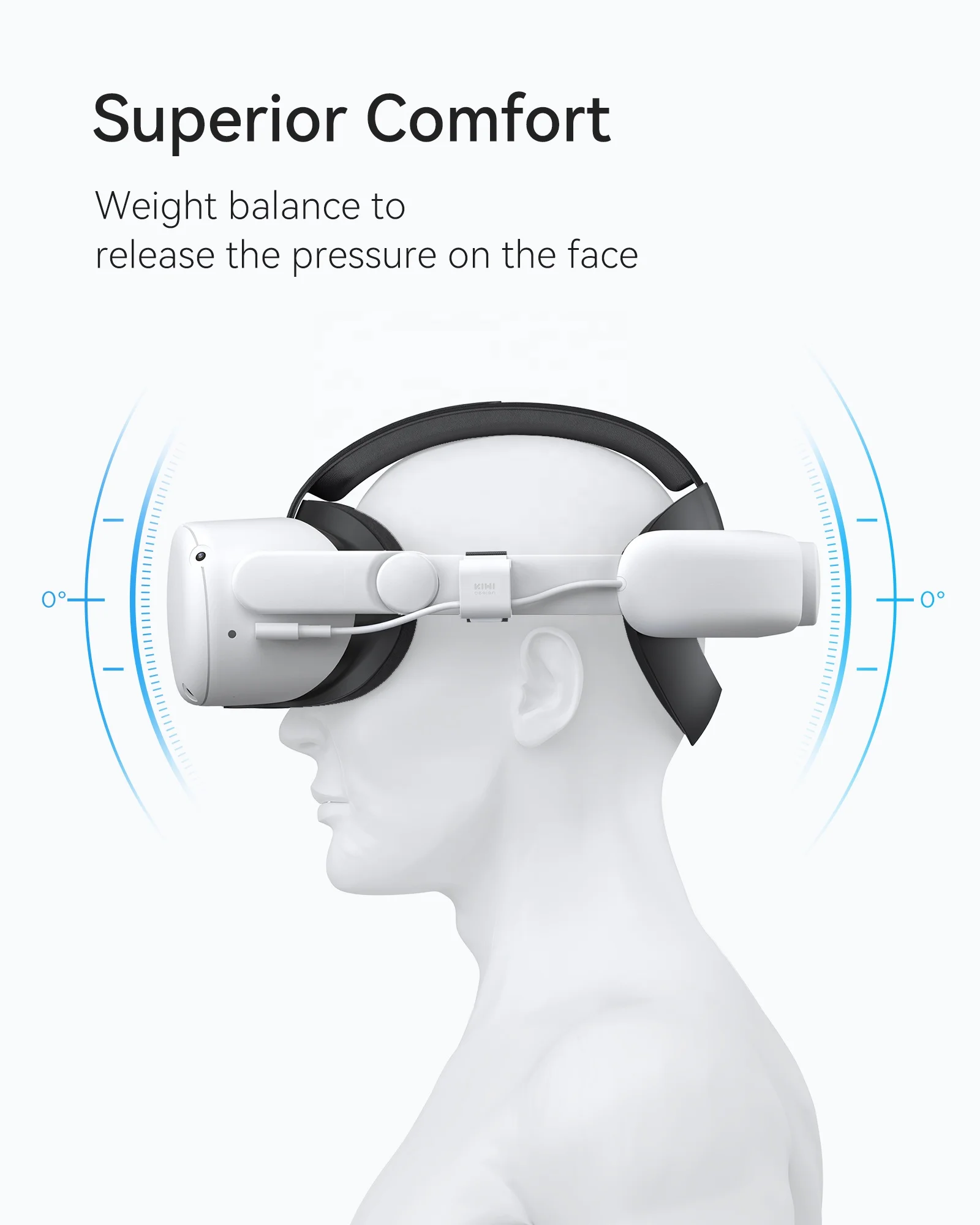 KIWI design Comfort Head Strap with Battery for Meta/Oculus Quest 2, Elite Strap with 6400mAh Battery Pack