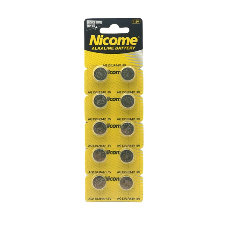 High performance LR44  AG13 1.5v alkaline button cell battery