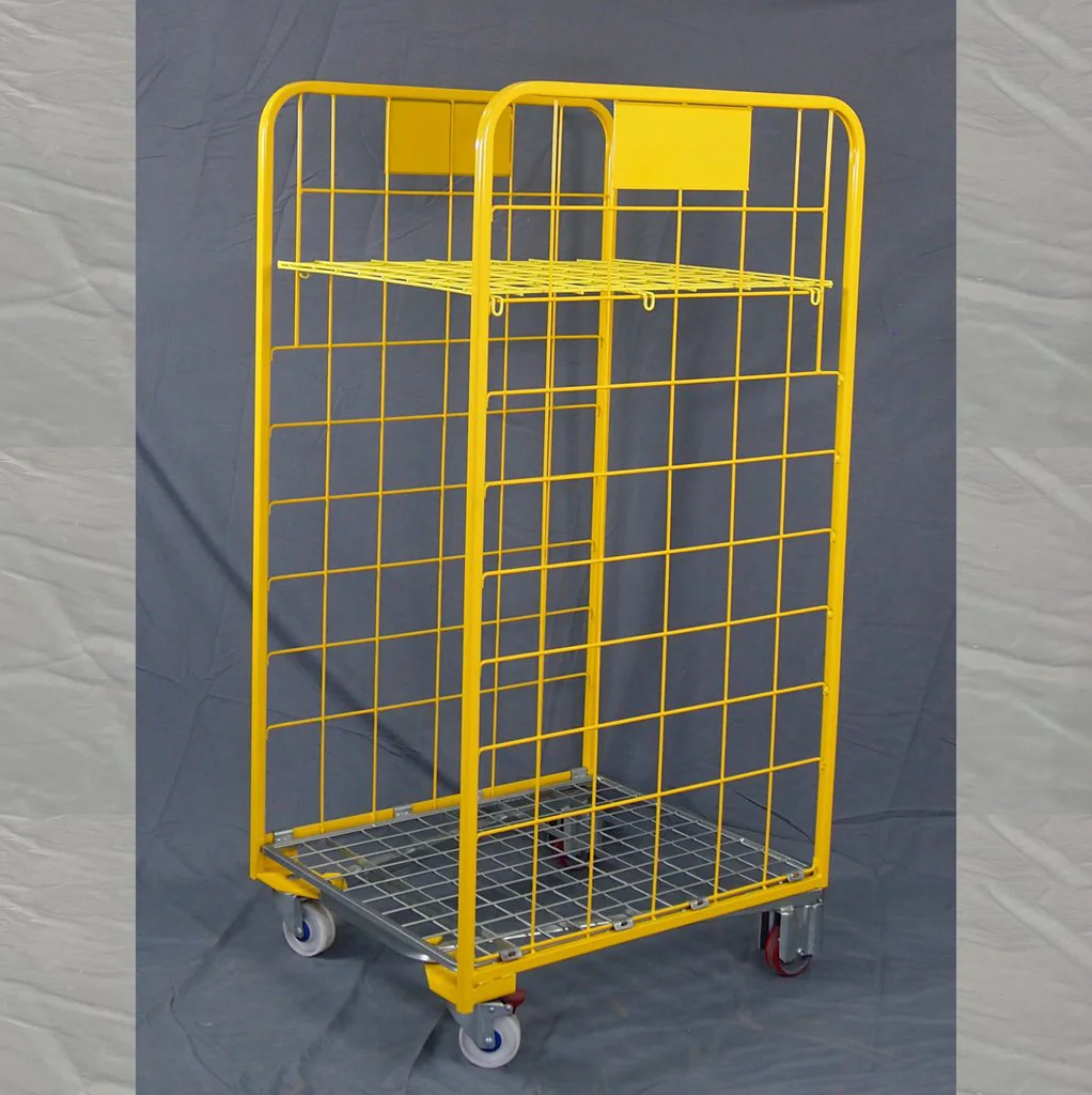 BHK03 Stackable and Nestable Wire Mesh Container Storage Steel Rolling Cage with high quality