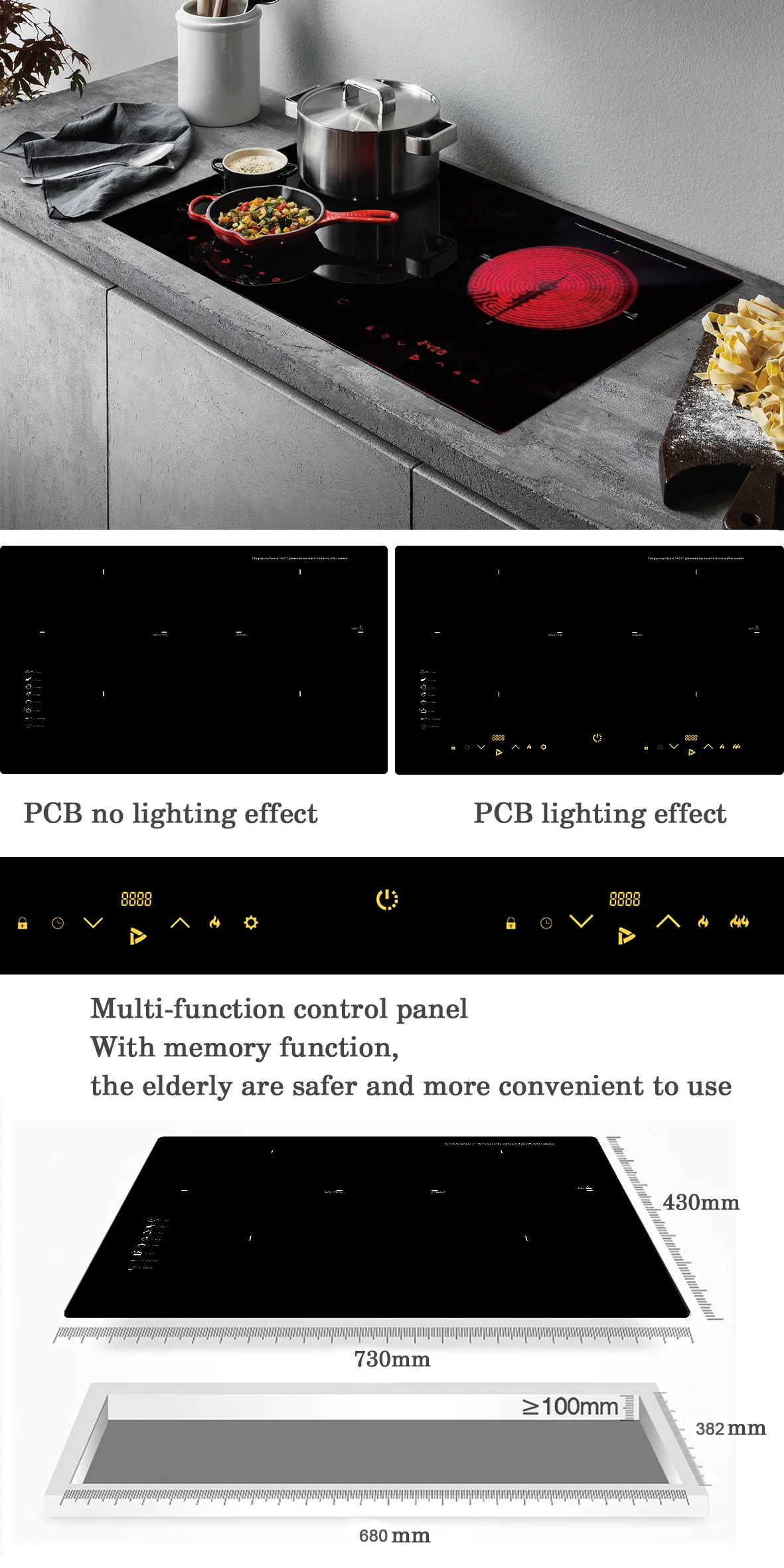 Hot Selling Built In Electric Stove 3 Burner Indoor Induction Cooker Infrared Hybrid Hobs Cooking Appliances