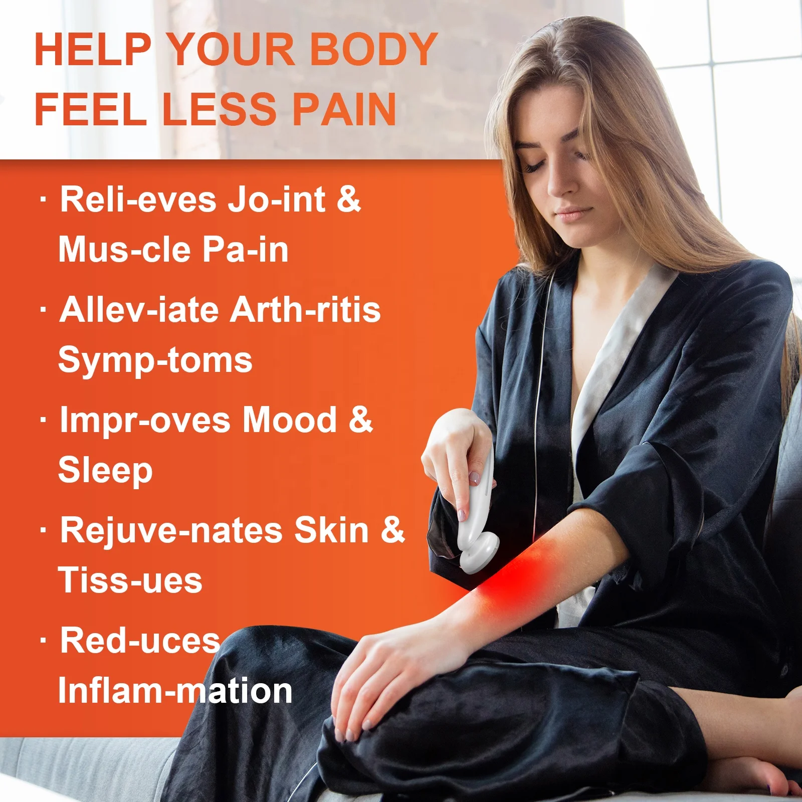 Portable Red Light Therapy Near Infrared Light Therapy 660nm & 850nm at Home Pain Relief, Neck, Knee