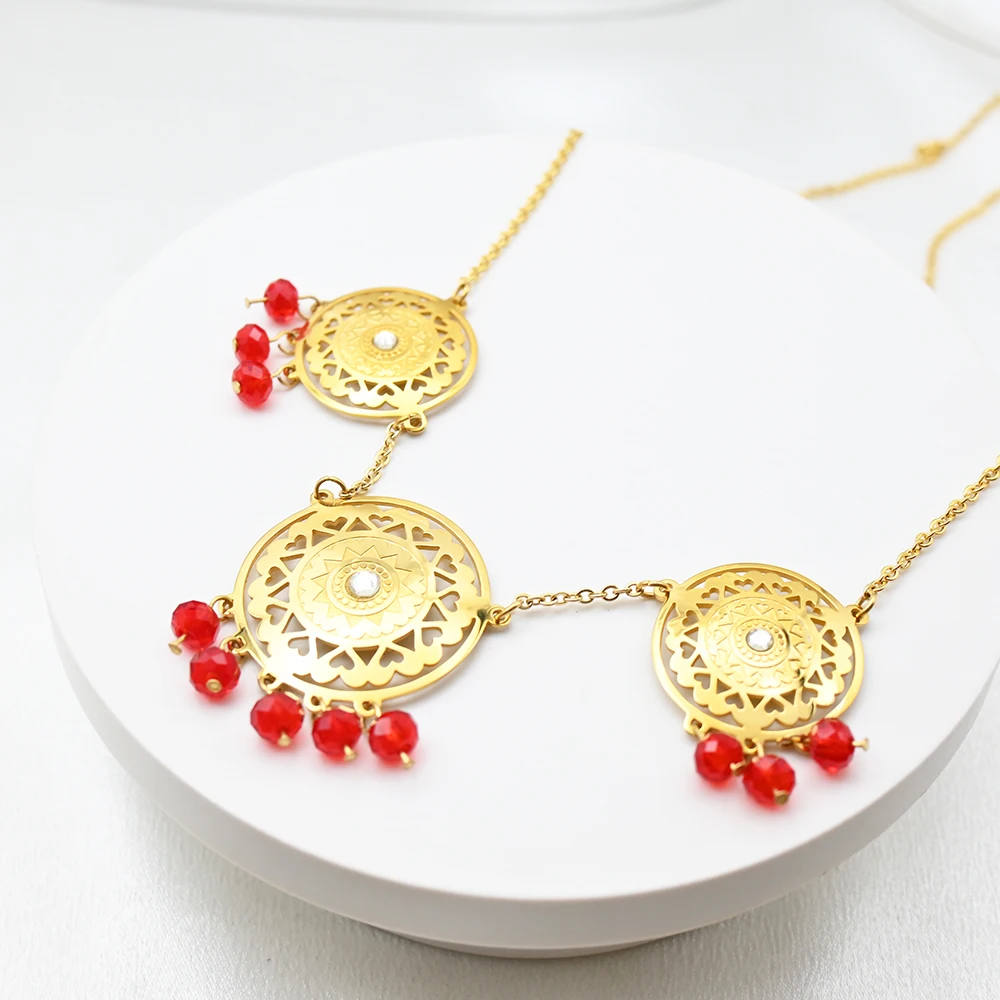 Лидер продаж этнические индийские круглые серьги-цветы свадебные украшения африканские Позолоченные ювелирные изделия набор для женщин