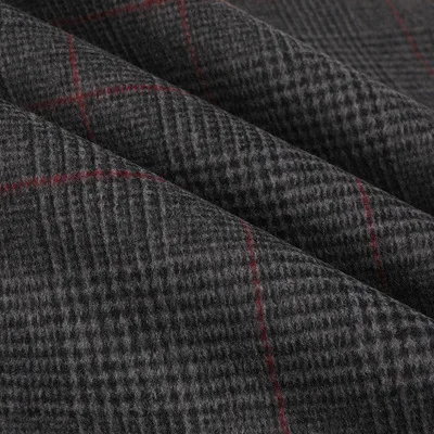 Double Sided Plaid Woolen Fabric Cashmere Coat Clothing Wool Plaid Fabric