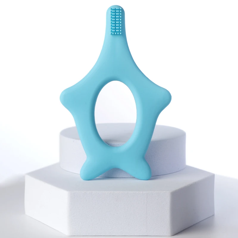 2024 E-commerce Best Seller Food Grade Safe Starfish Shape Baby Silicone Teethers Teething Toys