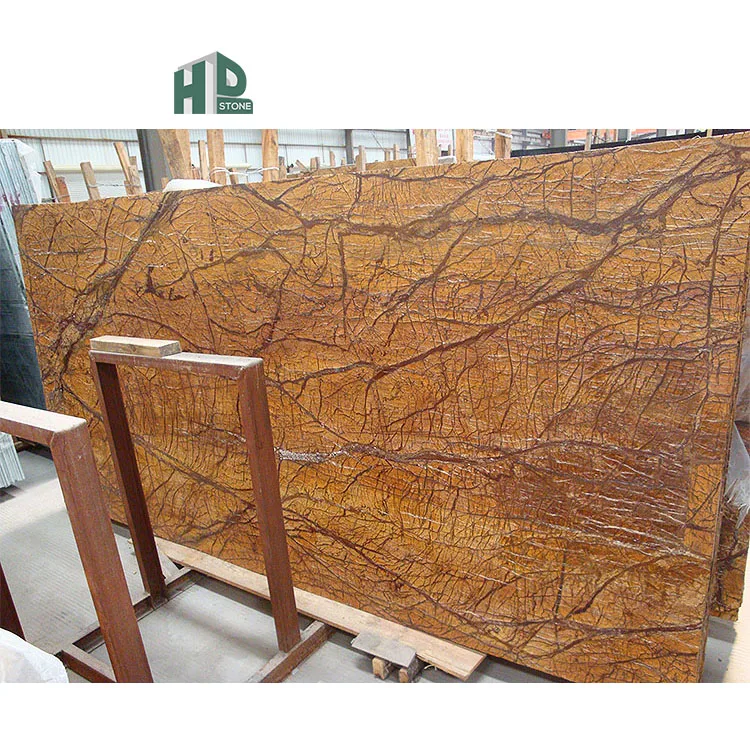 Cutting Standard Size Rainforest Brown Marble stone flooring marble tile for wall and flooring