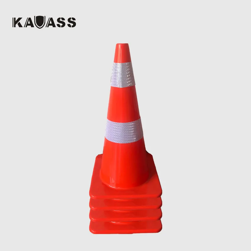28inch Economic PVC Red Base Plastic  Reflective Flexible Road Safety Traffic Cones