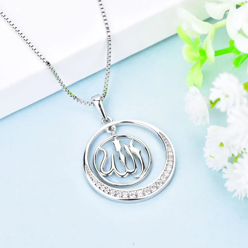 2024 New Design Fashion 925 Sterling Sliver Pendant Special Muslim Islam Religious Pendant Necklace