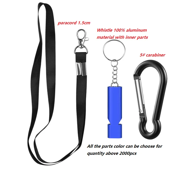 High quality double tube whistle keychain high frequency aluminum dog whistle set for pet