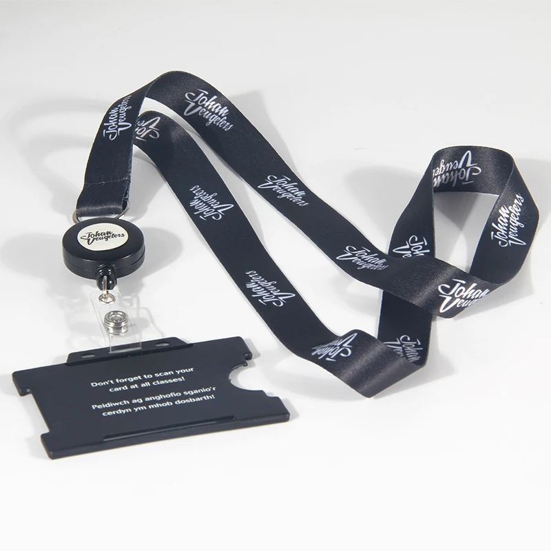 Cheap Custom Polyester Lanyard With Rigid ID Card Holder Hard Plastic Clear Card Holder