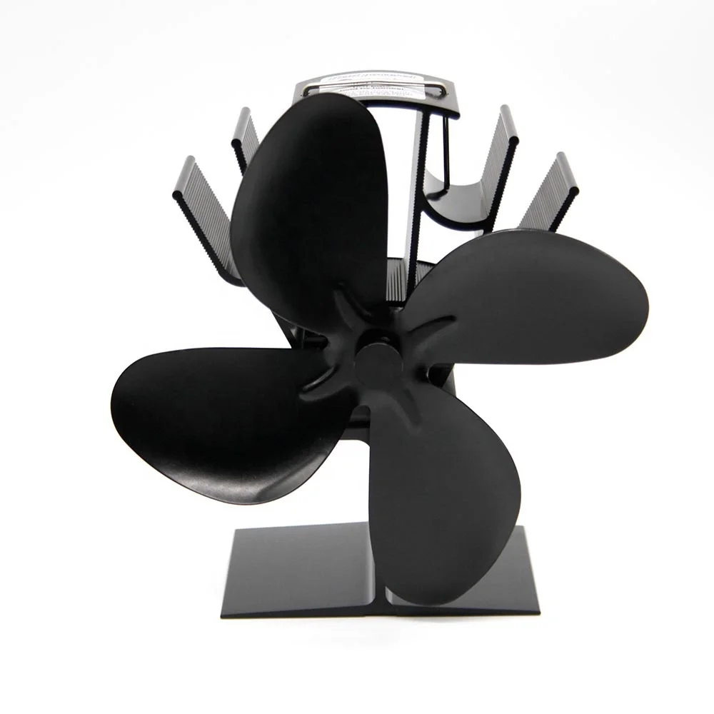Hot-sell 4 Blades Heat Powered Fireplace Fan for Wood Burning Stove, Eco Stove Fans Warm Air Circulation for Home Wood/Lo