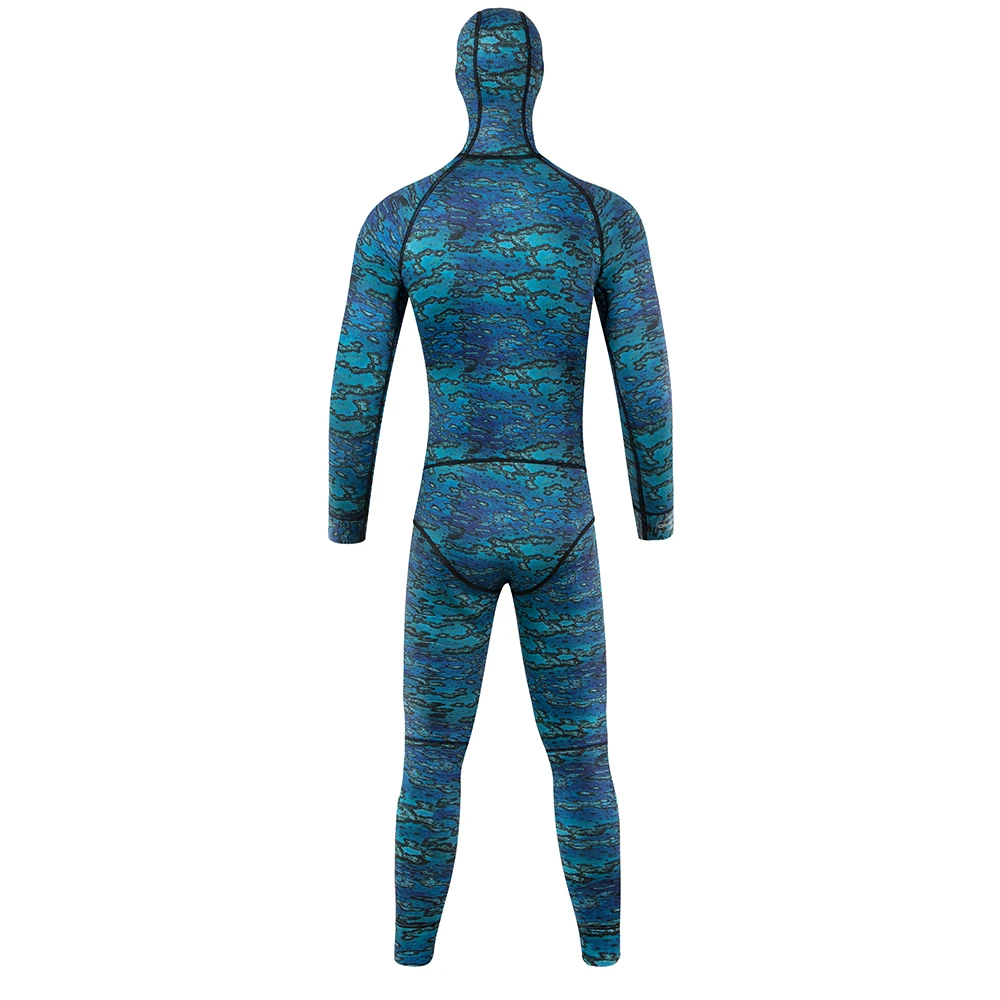 DIVESTAR Custom Blue Camo Long Sleeve Two-Piece Neoprene Open Cell Wetsuit 2mm 3mm 5mm for Unisex Adult Spearfishing Hoodie