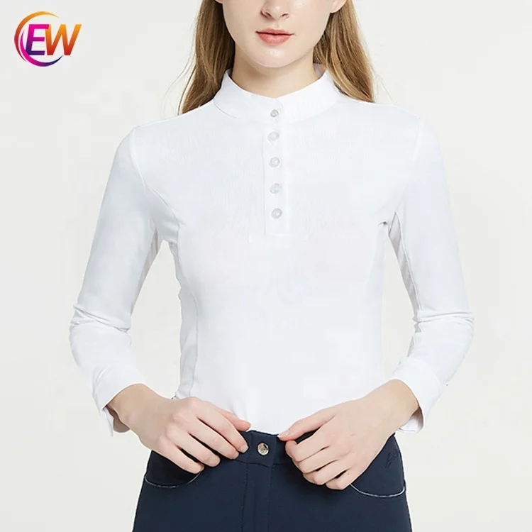 High Quality Dry Fit Fabric Long Sleeve Equestrian Show Shirts