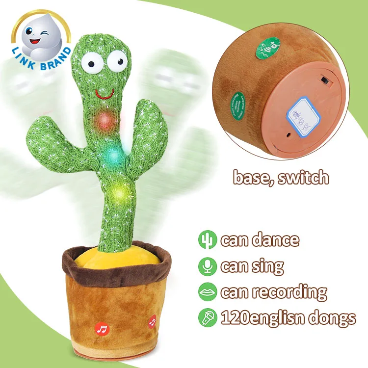 Wholesale Artificial New Dancing Stuffed Kid Toys Cactus Repeats What You Say
