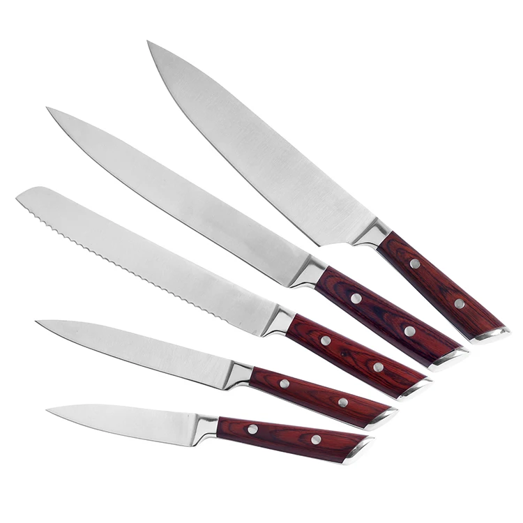 5 шт. профессиональный пользовательский 3 дюймов деревянная ручка из нержавеющей стали кухонный нож для очистки фруктов