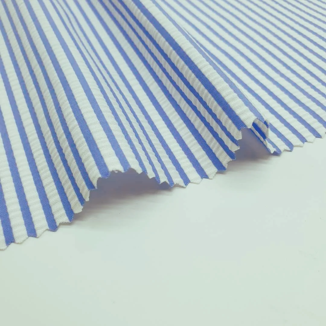  Stipe pattern knitted polyester nylon spandex jacquard textured four way stretch fabric for swimwear and sports