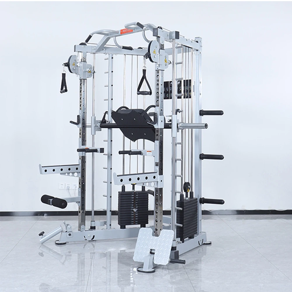 Gym Fitness Equipment Multi Functional Trainer Cable Machine All In One Smith Machine Station Half Cage Power Rack