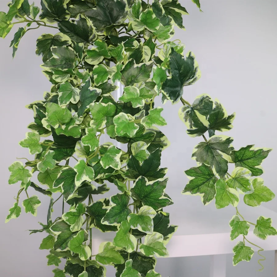 Variegated color artificial hanging ivy plants