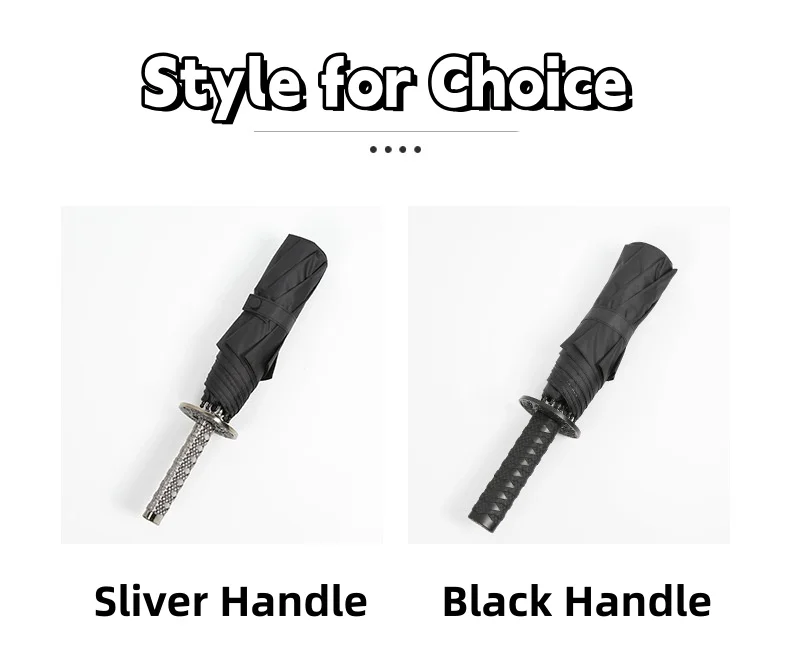 New Design Japanese Sword Handle Umbrella Three folding samurai katana umbrella Cosplay umbrella