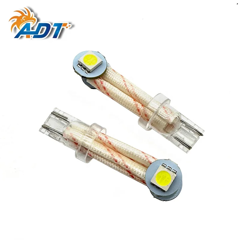 ADT Transparent base insert t10 194 #555 2Leds 5050SMD Pinball 6.3 V Flexible 360 Angle pinball led lamps Light Purple
