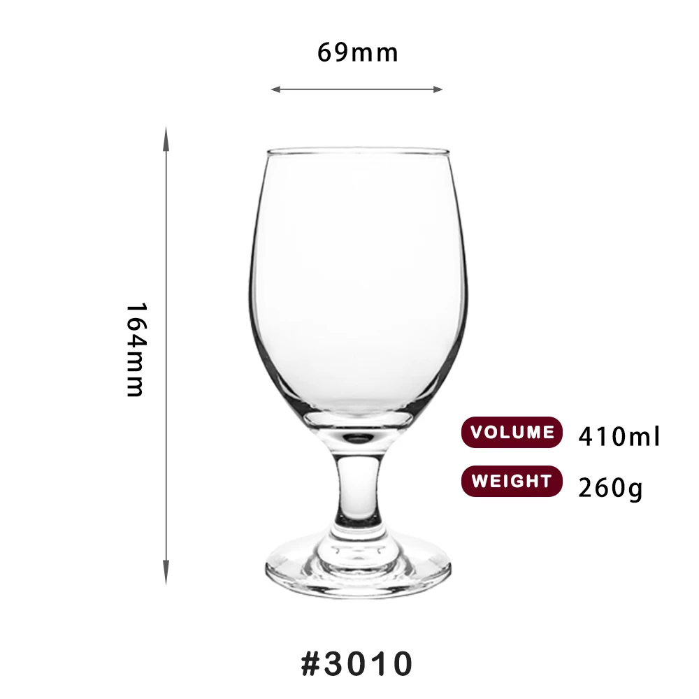 13.5oz Classic Clear Wine Goblets Glasses Set of 6 for Water Juice Liquor