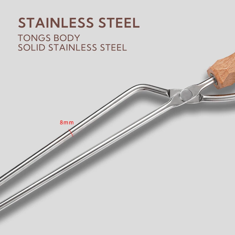 Campingmoon Folding Garden Steel Firewood Tongs Camping Portable foldable outdoor camping Charcoal Tongs