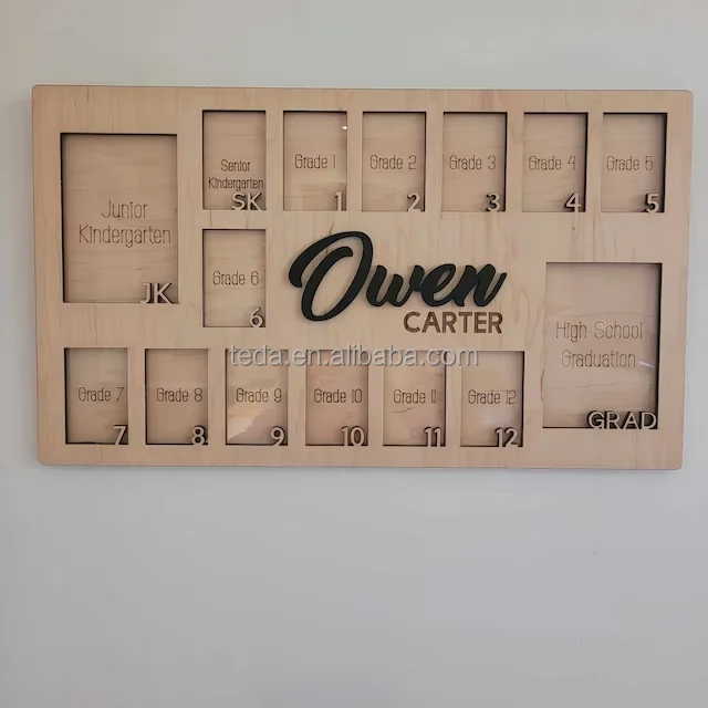 My First year or School Years wooden Photo Frame Custom Photo Display Board One Year Board