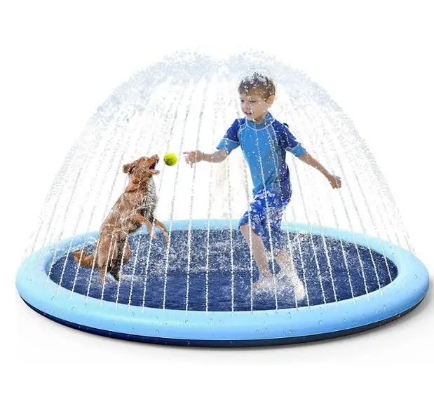Inflatable Water Spray Pad Mat Dog Pool Dogs Play Cooling Bathtub Pet Sprinkler Pad Swimming Pool